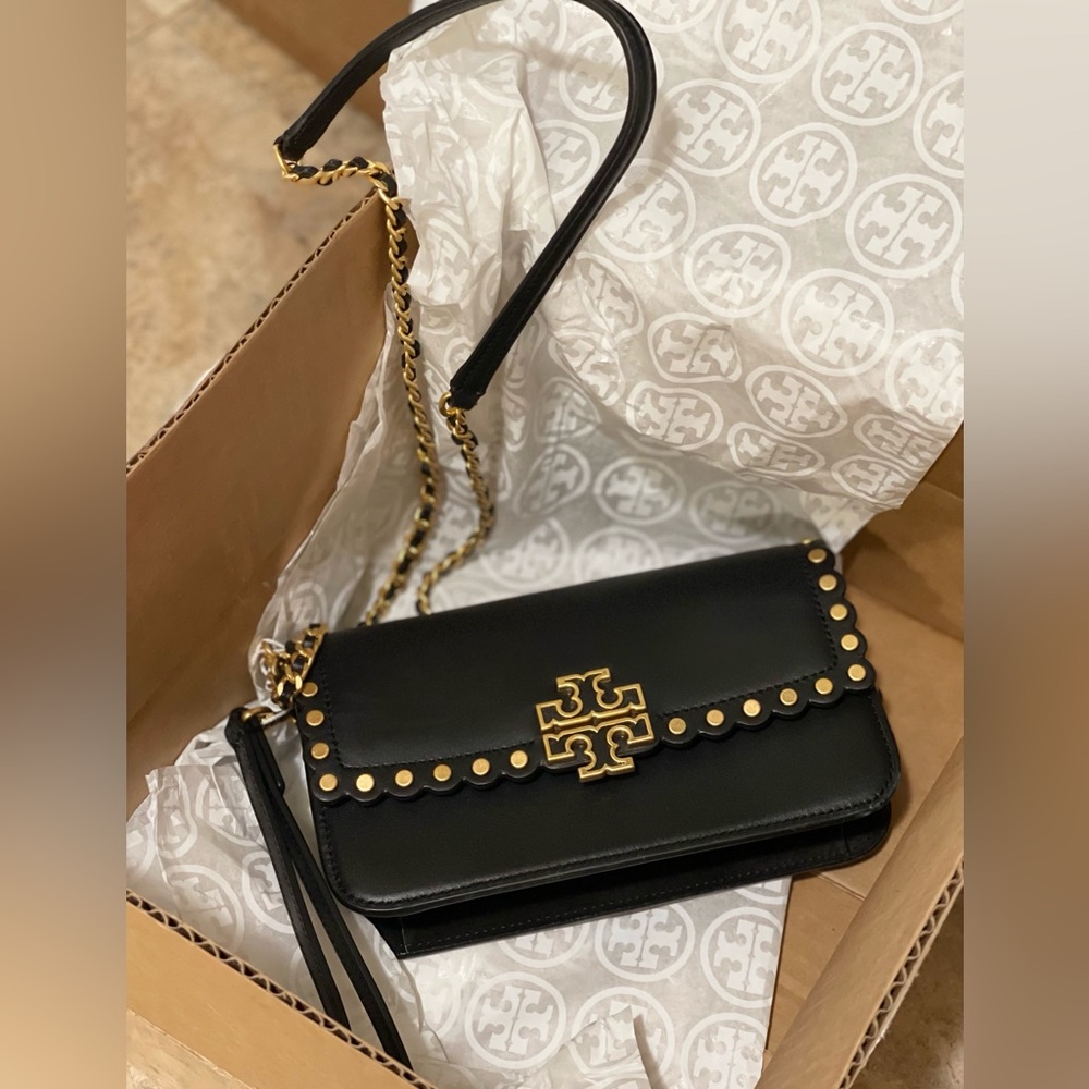 Tory Burch Britten Studded Chain Wallet with Wristlet